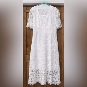 White Lace Midi Dress – Size XL